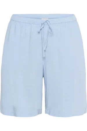 Kaffe Shorts, Dam, 7Xl, Linne, Mjuka Chambray Elastiska Midja Shorts