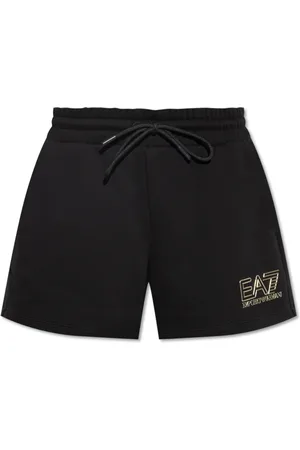 EA7 Shorts, Dam, L, Bomull, Shorts med tryckt logotyp