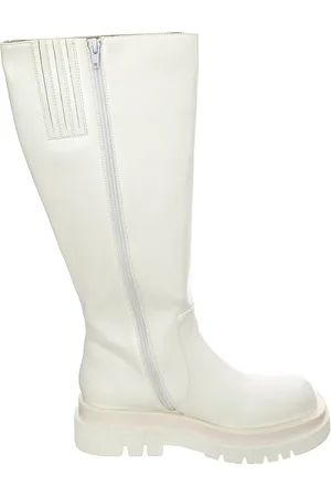 Jeffrey Campbell Skor, Dam, 39 EU, Läder, Vita Läder Midhöga Stövlar