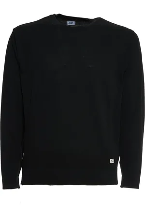 C.P. Company Stickade tröjor & koftor, Herr, M, Svart Crewneck Sweater Ss25
