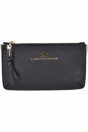 Elisabetta Franchi Väska, Dam, ONE Size, Läder, Läder Axelväska med Dragkedja