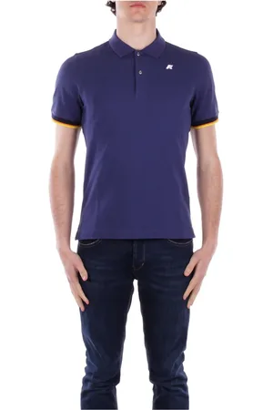 K-Way Topp, Herr, 3Xl, Bomull, Blå Polo T-shirt med Frontlogo