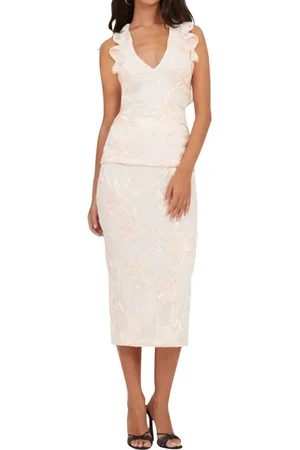 ROTATE Klänning, Dam, L, Polyester, Rosa Pulver Top med Stil