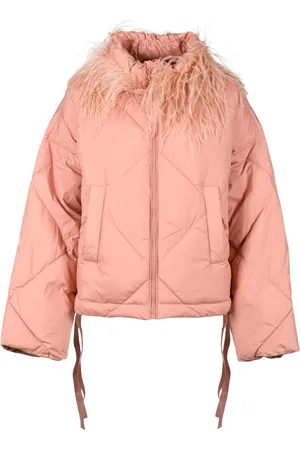Twin-Set Jacka, Dam, M, Polyester, Quiltad jacka med avtagbar struts krage