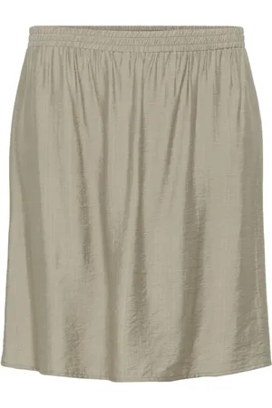 Kaffe Kjol, Dam, 2Xl, Enkel Elastisk Midja Kjol Chincilla CC