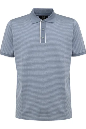 Dunhill Topp, Herr, M, Bomull, Blå Bomull Jacquard Polo Skjorta