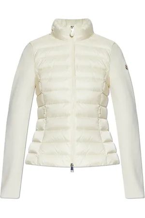 Moncler Stickade tröjor & koftor, Dam, M, Polyester, Kofta med vadderad framsida