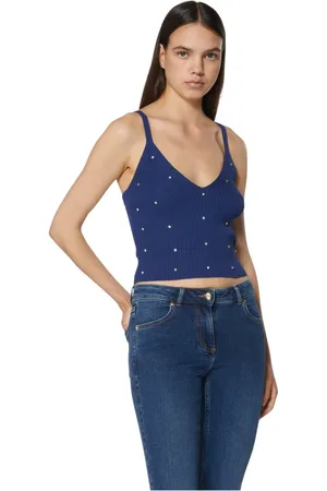 Silvian Heach Topp, Dam, XS, Nylon, Topp i jersey med applicerade pärlor