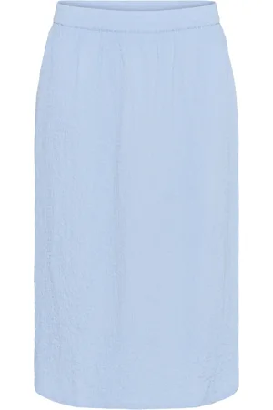 Kaffe Kjol, Dam, 2Xl, Enkel Chambray Kjol
