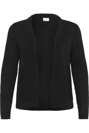 Kaffe Stickade tröjor & koftor, Dam, S, Svart Djup Cardigan Tröja