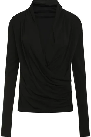 Totême Blusar & Skjortor , Dam, M, Jerseyblus med Draperad Halsringning