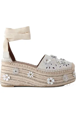 Kurt Geiger Skor, Dam, 38 EU, Läder, Blomma Espadrille Sandaler med 3D Blommor