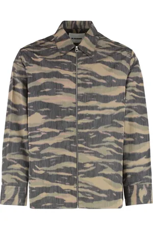 Jil Sander Jacka, Herr, L, Polyester, Silkeblandat overshirt med sidofickor