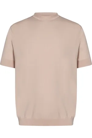 LOW BRAND Stickade tröjor & koftor, Herr, M, Nylon, Lyxig Rosa Crewneck Sweatshirt med Intarsia-detaljer
