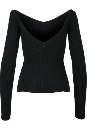 Dondup Stickade tröjor & koftor, Dam, S, Elegant Viskos Elastan Stickad Topp