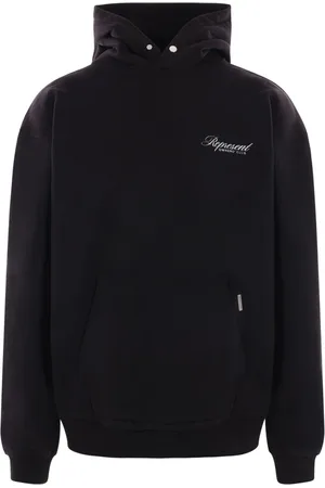 Represent Sweatshirts & Hoodies, Herr, L, Bomull, Svart huvtröja med logotyptryck