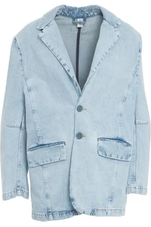 Liu Jo Jacka, Dam, 2Xs, Denim, Blå Denim Blazer med Skräddarsydd Passform