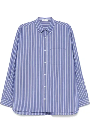 The Row Skjorta, Herr, L, Bomull, Indigo Blå Button-Up Skjorta