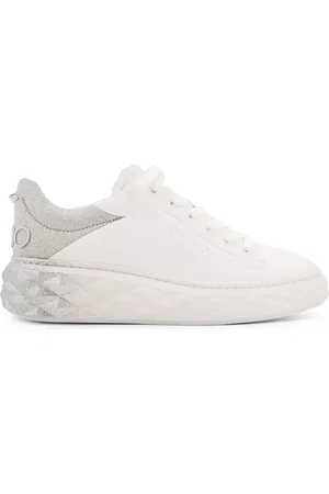 Jimmy Choo Skor, Dam, 37 EU, Läder, Vita Sneakers med präglat logotyp