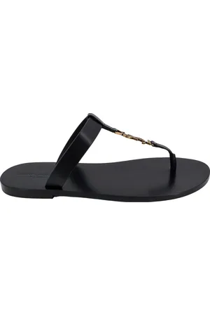 Saint Laurent Skor, Herr, 40 EU, Läder, Svart Metall Monogram Sandaler Läder