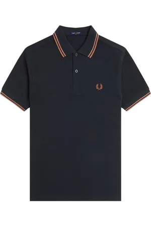 Fred Perry Topp, Herr, M, Bomull, Blått Pikétröja med Ikonisk Brodyr