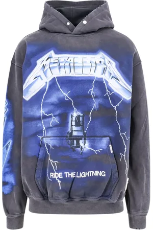 Represent Sweatshirts & Hoodies, Herr, S, Bomull, Grå Tröja med Snap Button Hood