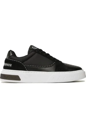 EA7 Skor, Dam, 35 1/2 EU, Läder, Svart Vit Avslappnad Sneaker för Kvinnor