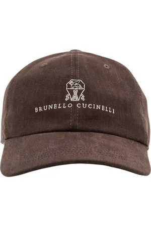 Brunello Cucinelli Accessoarer, Herr, M, Linne, Broderad Logotyp Linne Hattar