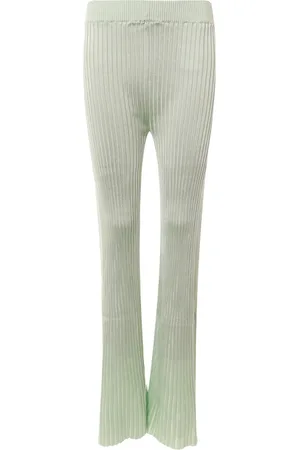 Jil Sander Byxor, Dam, S, Gröna Flared Byxor Elastisk Midja