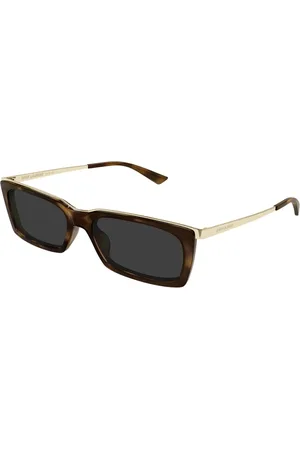Saint Laurent Accessoarer, unisex, ONE Size, Guld Metallram Solglasögon Mörkgrå
