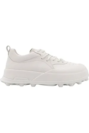 Jil Sander Skor, Herr, 42 EU, Läder, Vita Sneakers med Präglat Logotyp