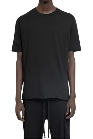 THOM KROM Topp, Herr, M, Bomull, Svart bomullst-shirt med råa kanter