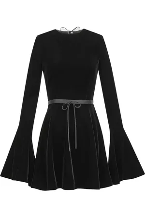 Saint Laurent Klänning, Dam, M, Viskosklänning med öppen rygg och utsvängd manschett