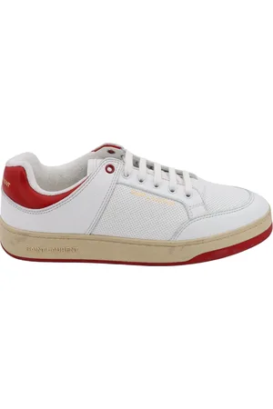 Saint Laurent Skor, Herr, 39 EU, Läder, Vita Läder Sneakers Snörning Gummisula