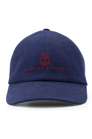 Brunello Cucinelli Accessoarer, Herr, L, Läder, Blå hattar med justerbar läderrem