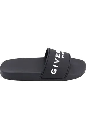 Givenchy Skor, Herr, 40 EU, Svarta Logosandaler Gummisula Italien