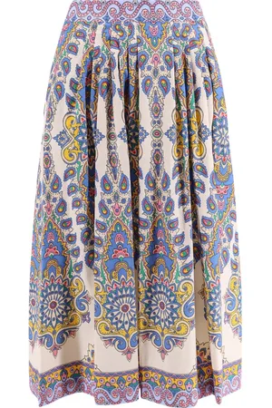 Etro Kjol, Dam, M, Bomull, Högmidjade Beige Kjol med Fickor