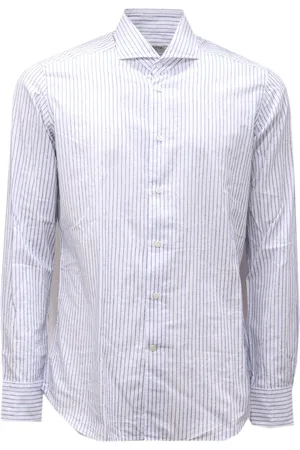 BAGUTTA Skjorta, Herr, L, Bomull, Slim Fit Bomullsskjorta Vit/Blå