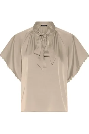 Bruuns Bazaar Blusar & Skjortor , Dam, XS, Polyester, Elegant Beckiabbwendi Blouse i Sand