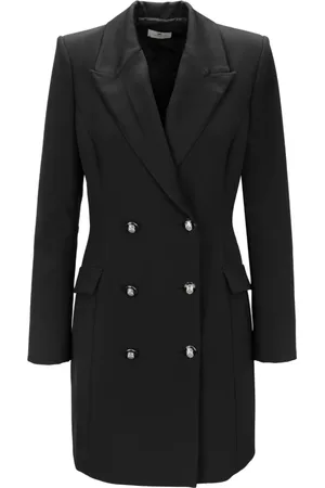 Elisabetta Franchi Kappa, Dam, S, Polyester, Kort dubbelknäppt jackklänning
