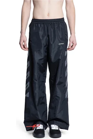 OFF-WHITE Byxor, Herr, M, Nylon, Svarta Faille Track Byxor