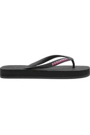 Dsquared2 Skor, Dam, 38 EU, Svarta Platta Tåsandaler