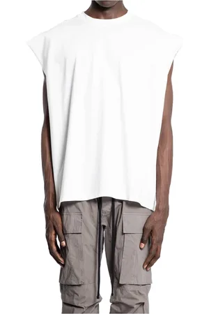 THOM KROM Topp, Herr, L, Bomull, Vit Bomull Tanktop