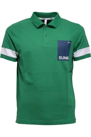sun68 Topp, Herr, M, Bomull, Grön/Blå Bomull T-shirt