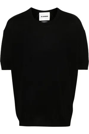 Jil Sander Stickade tröjor & koftor, Herr, L, Ullstickad T-shirt med Rund Hals