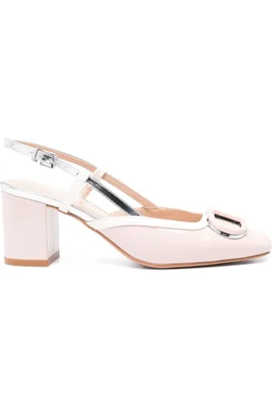 Twin-Set Skor, Dam, 40 EU, Rosa Slingback Sandaler med Logo Plaque