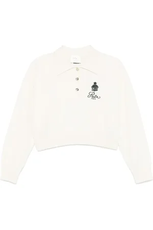 Frame Stickade tröjor & koftor, Dam, M, Parisisk Polo Sweater med Drop Shoulder