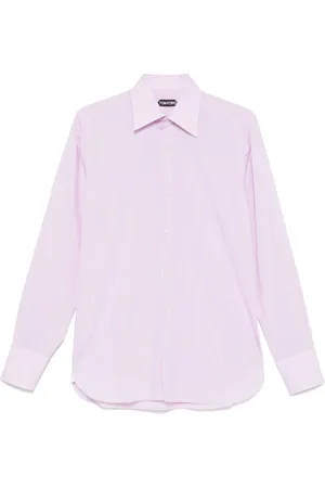 Tom Ford Skjorta, Herr, L, Rosa Button-Up Skjorta med böjd nederkant