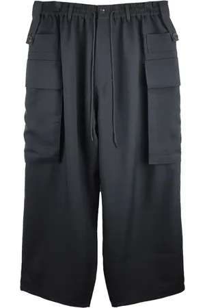 Y-3 Shorts, Herr, M, Svarta långa shorts med dold dragkedja