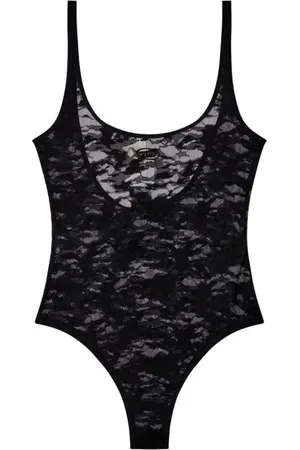 Diesel Topp, Dam, S, Genomskinlig Spetspanel Oval D-logotyp